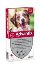 ADVANTIX 250/1250 SPOT-ON 10-25 KG 4 PIPET