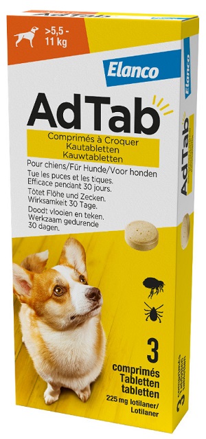 ADTAB HOND KAUWTABLET -5,5-11kg 3 TABL.